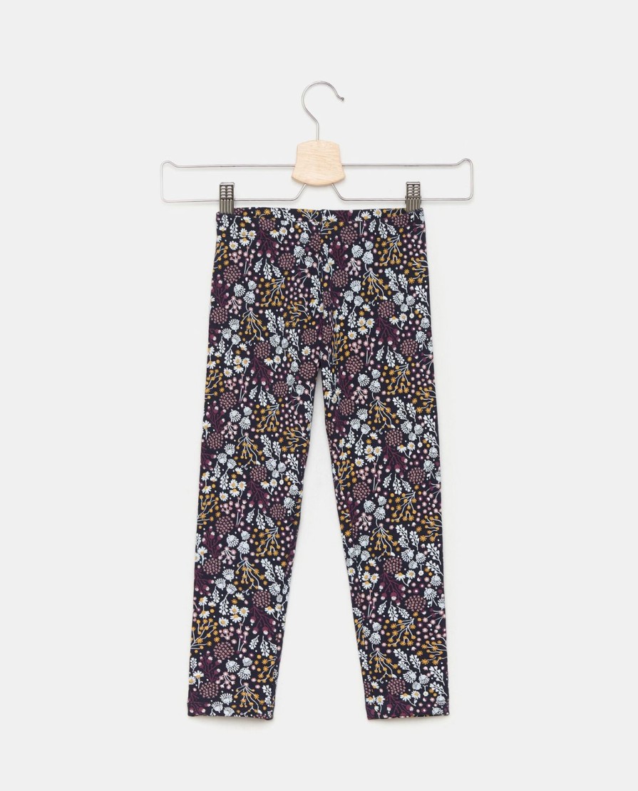 Bambini Blukids Leggings | Leggings In Felpa Di Cotone Stampati Bambina