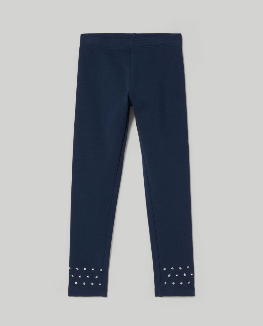 Bambini Blukids Leggings | Leggings In Felpa Di Cotone Elasticizzato Bambina