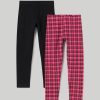 Bambini Blukids Jeans E Pantaloni | Pack 2 Leggings In Felpa Elasticizzata Bambina