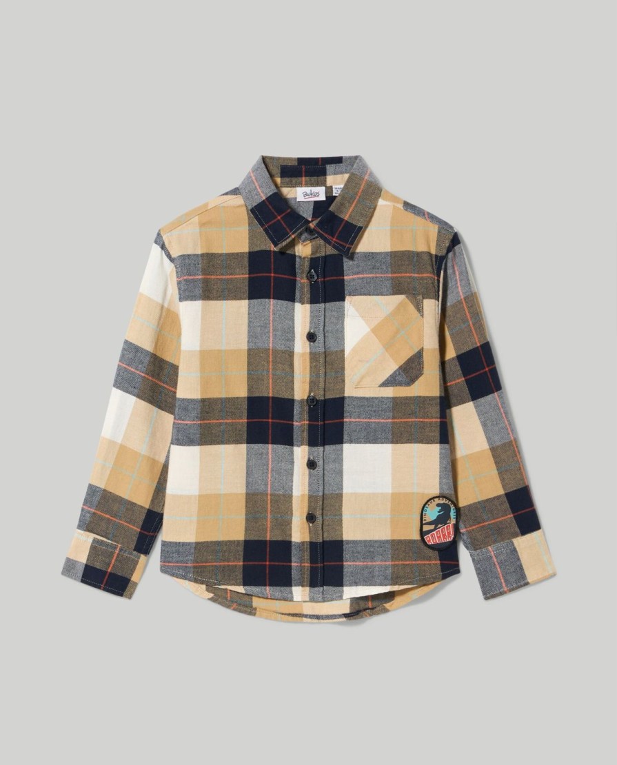 Bambini Blukids Camicie | Camicia In Flanella Di Puro Cotone Bambino