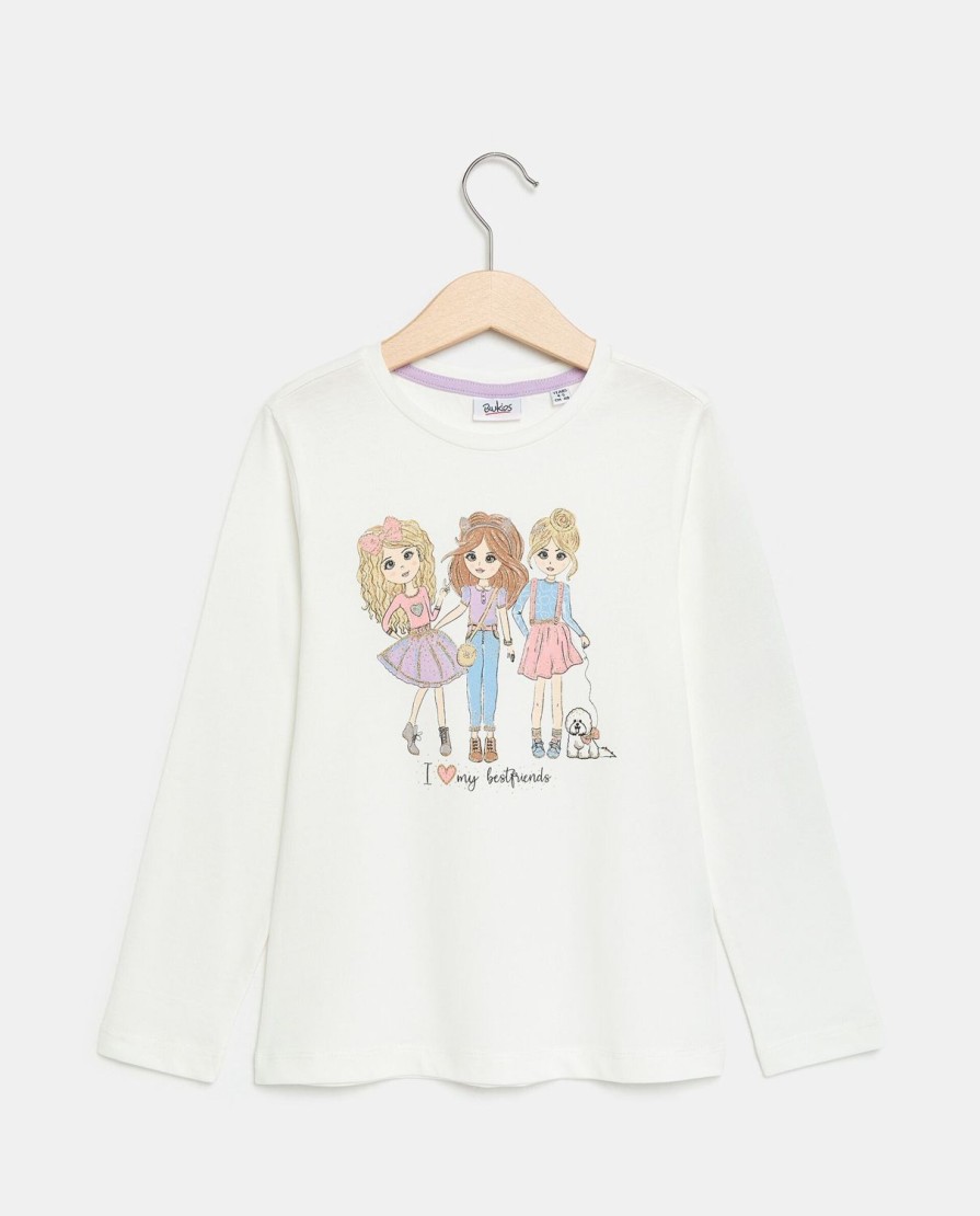 Bambini Blukids Magliette | Maglietta Con Stampa In Puro Cotone Bambina