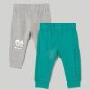 Neonato 9-36 Mesi Blukids Pantaloni E Jeans | Pack 2 Joggers In Felpa Di Cotone Neonato