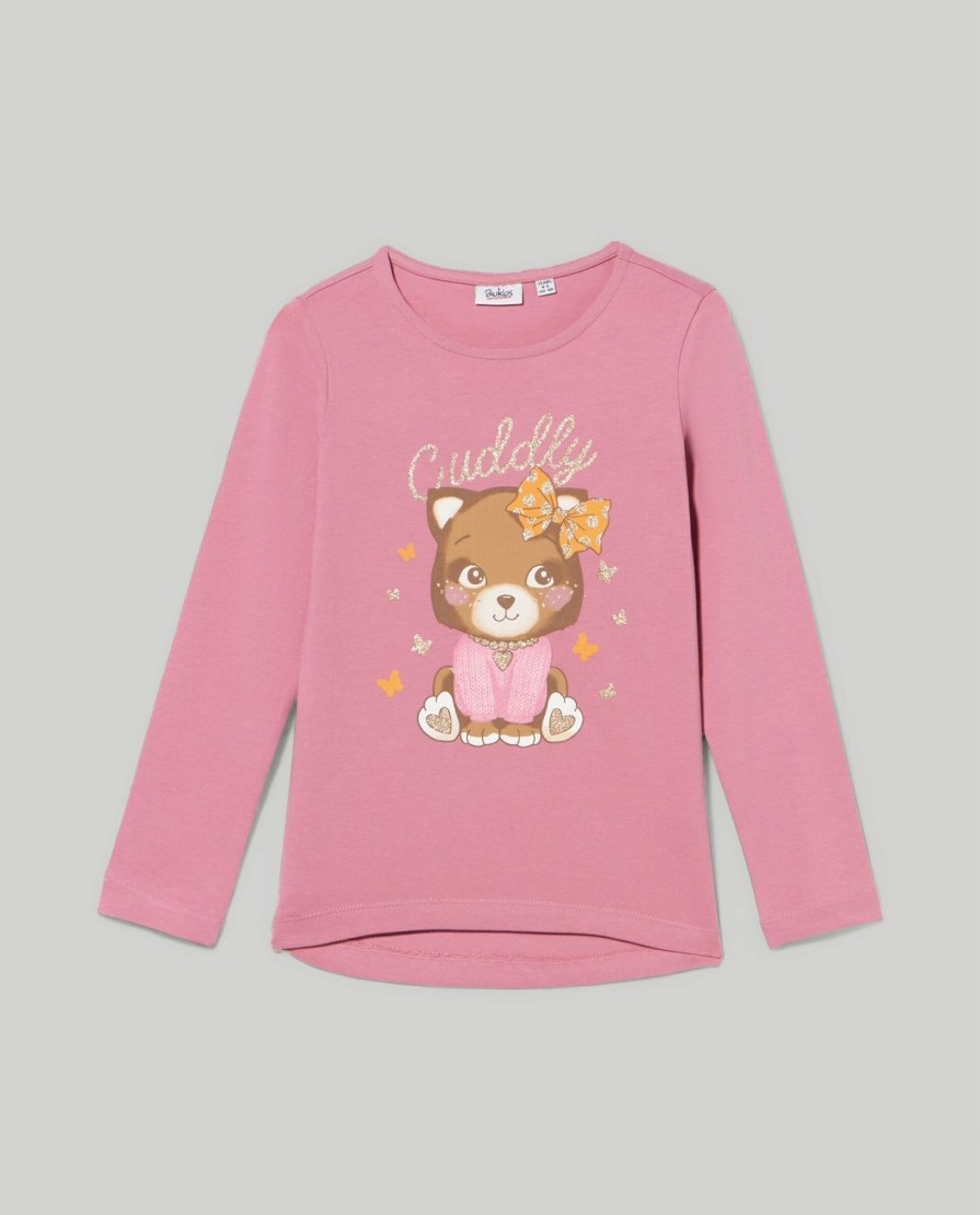 Bambini Blukids Magliette | T-Shirt Con Stampa Glitter Bambina