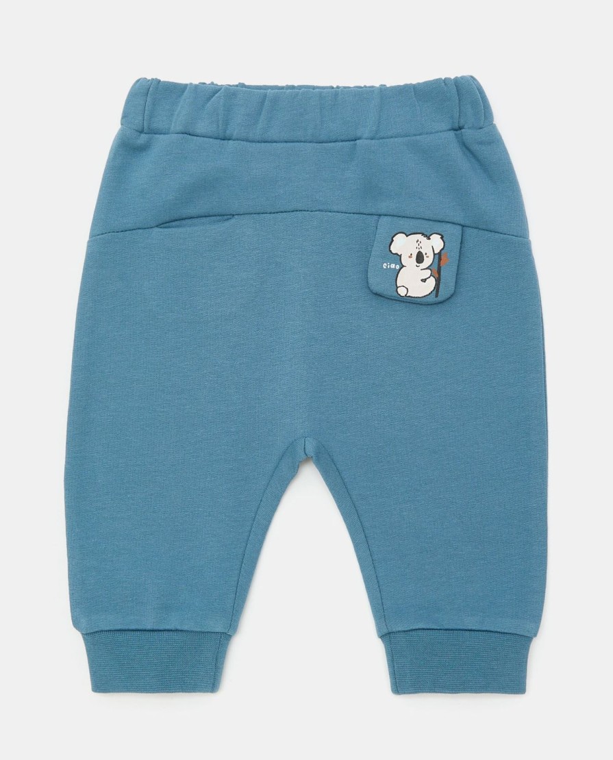 Neonato 9-36 Mesi Blukids Pantaloni E Jeans | Pantaloni In Felpa Garzata Di Puro Cotone Neonato