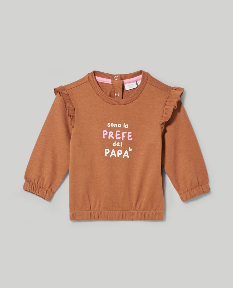 Neonata 9-36 Mesi Blukids Maglioncini | Felpa In Puro Cotone Con Rouches Neonata