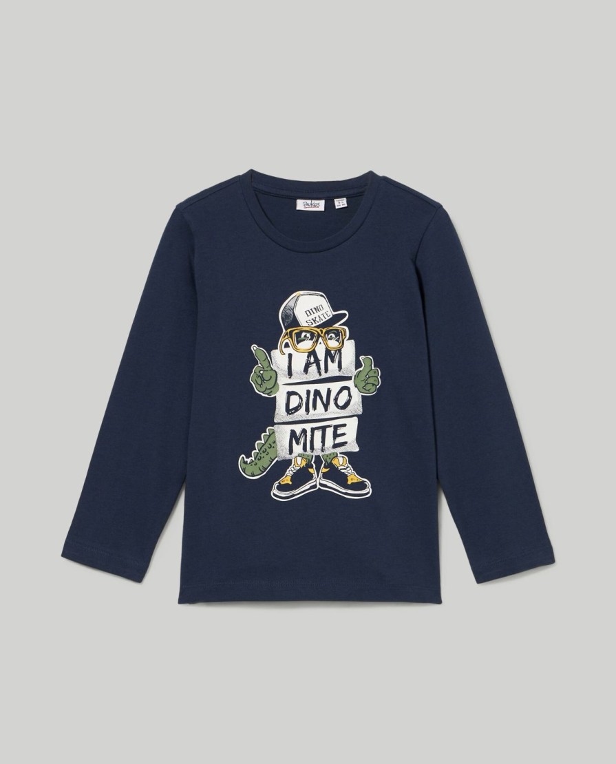 Bambini Blukids Magliette | T-Shirt A Maniche Lunghe In Puro Cotone Bambino