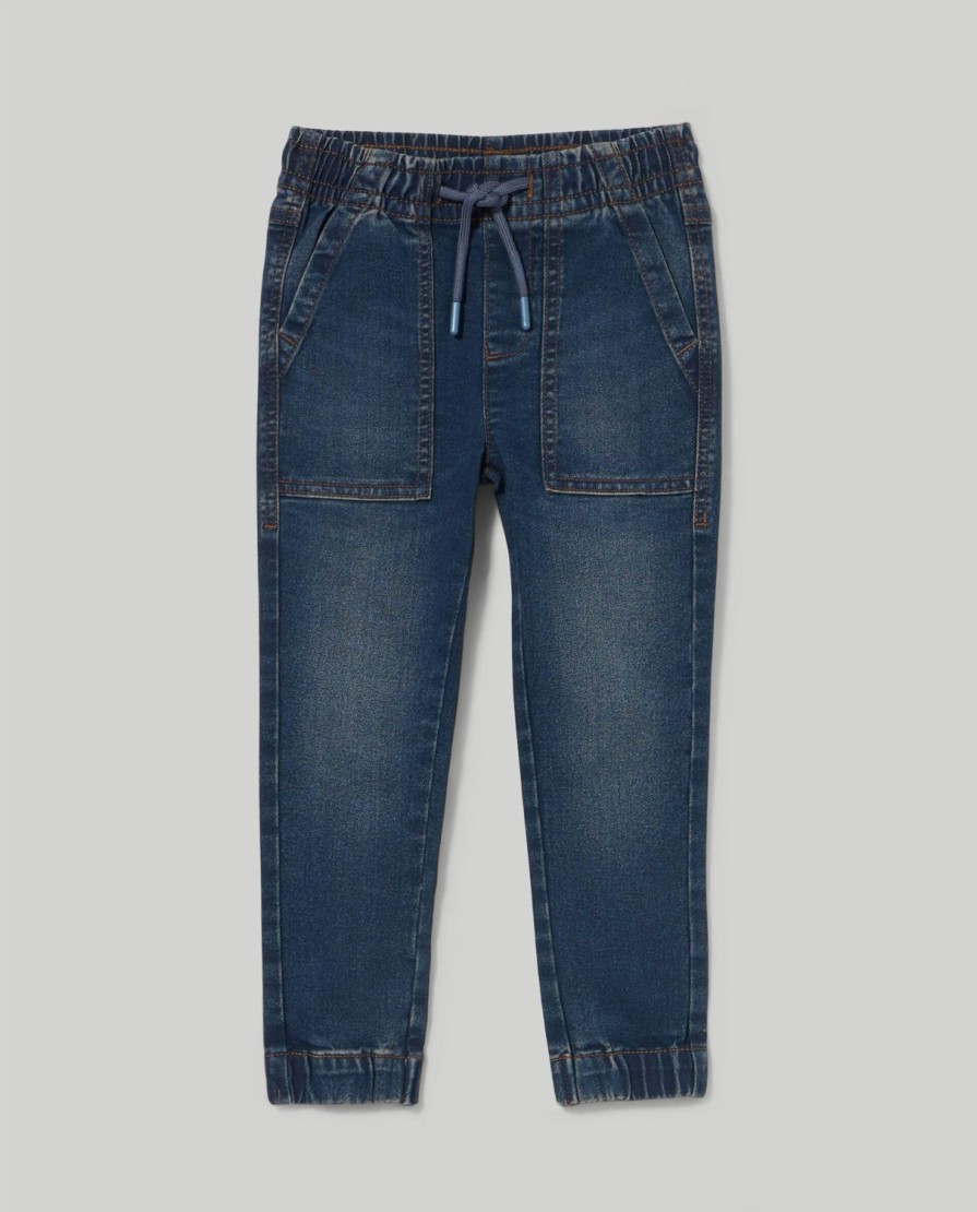 Bambini Blukids Jeans E Pantaloni | Joggers In Denim Stretch Bambino