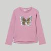 Bambini Blukids Felpe | T-Shirt In Puro Cotone Con Paillettes Bambina