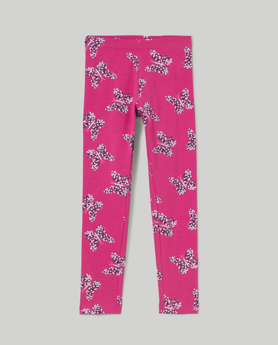 Bambini Blukids Leggings | Leggings In Felpa Elasticizzata Con Stampa Bambina