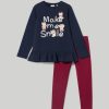 Bambini Blukids Set Bambina | Jogging Set In Felpa Garzata Bambina