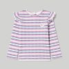 Neonata 9-36 Mesi Blukids Magliette | T-Shirt Lunga A Costine Con Rouches Neonata