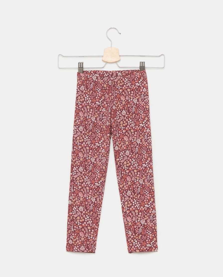 Bambini Blukids Leggings | Leggings In Felpa Di Cotone Stampati Bambina