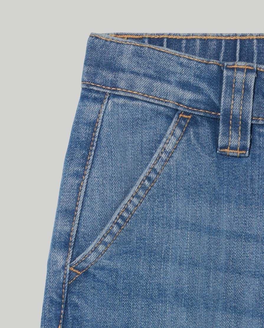 Ragazzi Blukids Jeans E Pantaloni | Denim Cargo In Denim Stretch Ragazzo