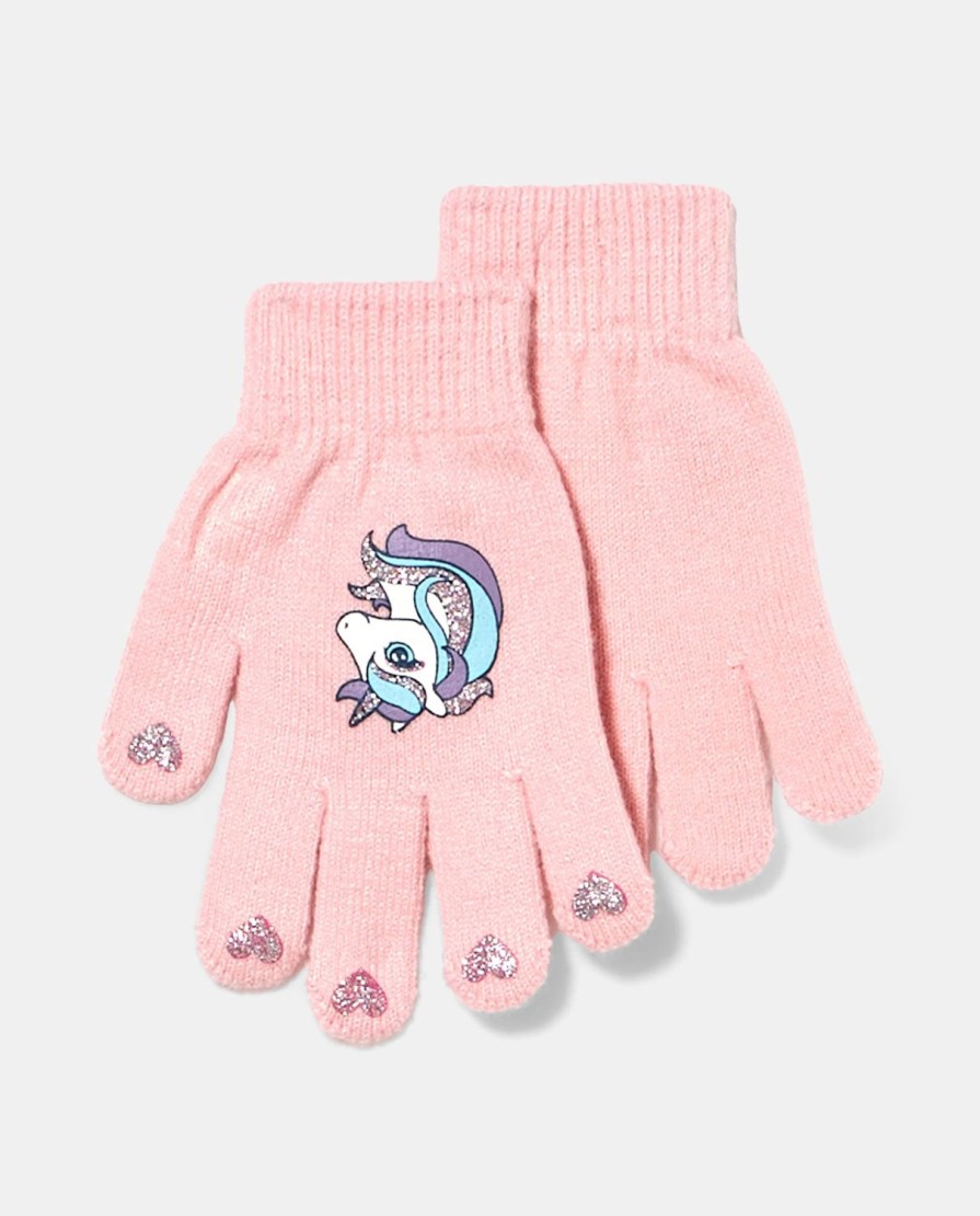 Bambini Blukids Accessori | Guanti In Tricot Unicorno