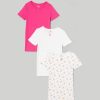 Bambini Blukids Top E Canottiere | Pack 3 T-Shirt Intime In Puro Cotone Bambina