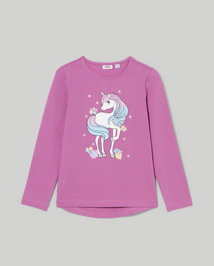 Bambini Blukids Magliette | T-Shirt Con Stampa Glitter Bambina