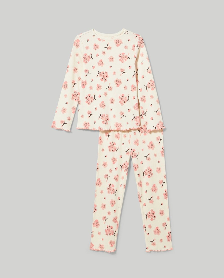 Bambini Blukids Pigiami | Set Pigiama Lungo In Costina Bambina