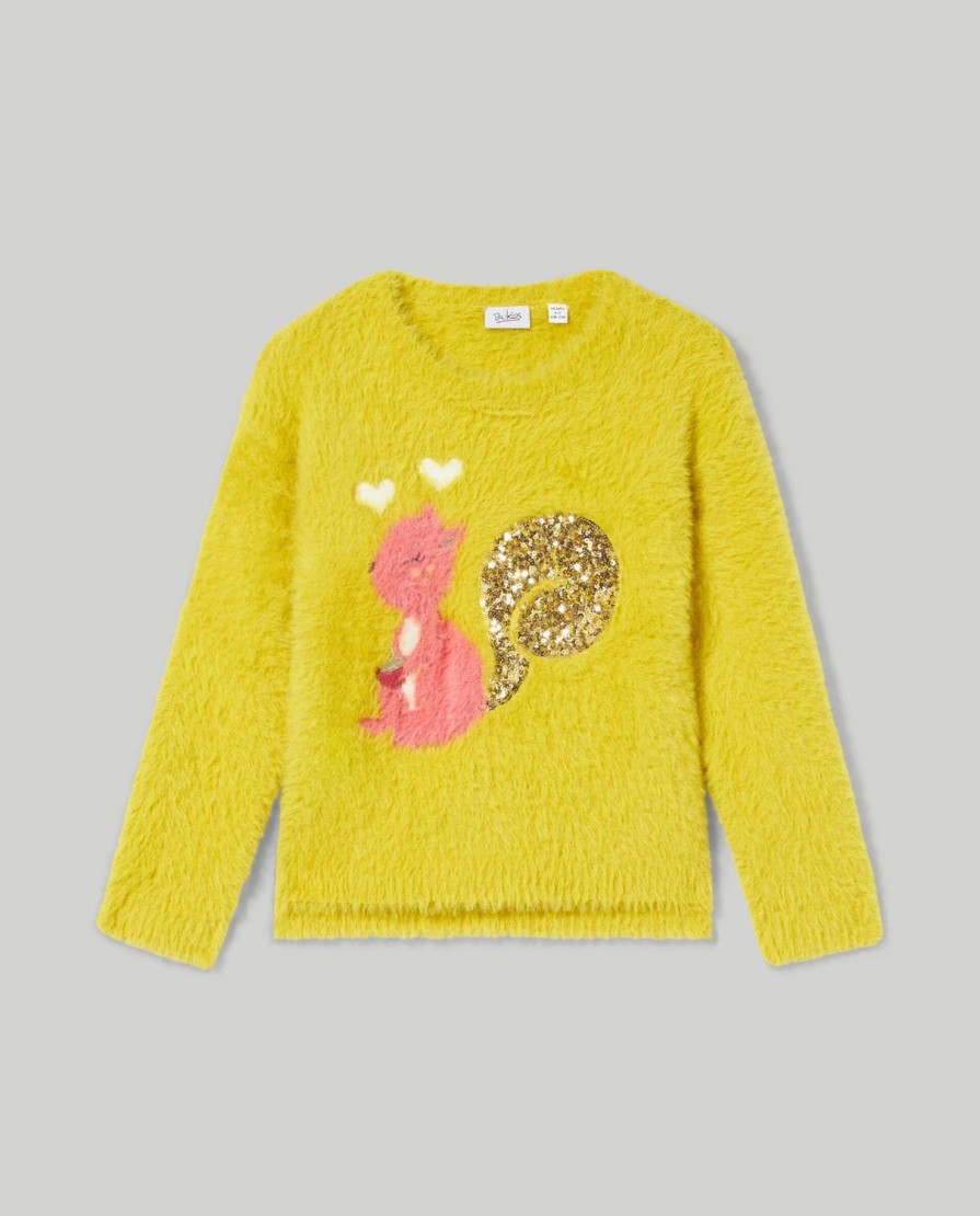 Bambini Blukids Maglioni | Tricot In Filato Effetto Pelliccia Bambina