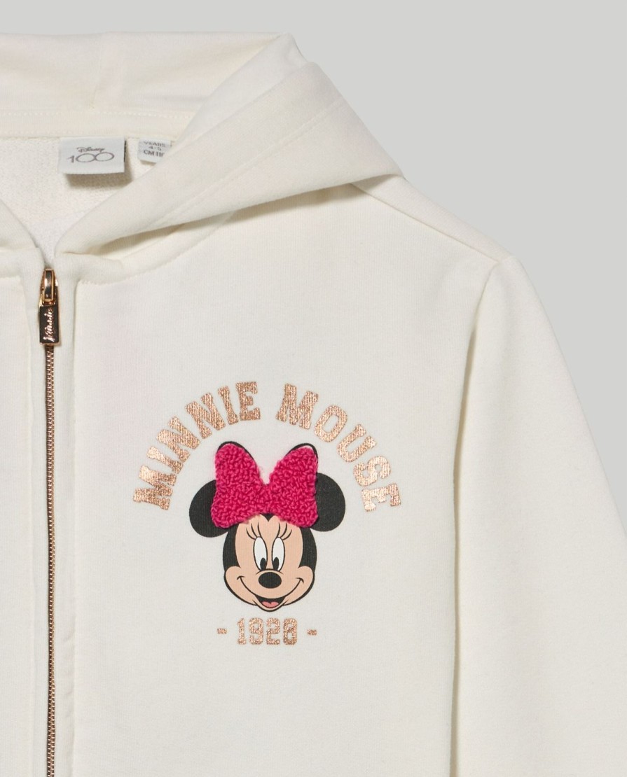 Bambini Blukids Felpe | Felpa In Cotone Full Zip E Stampa Disney Bambina