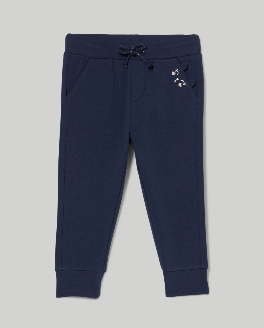 Neonata 9-36 Mesi Blukids Pantaloni E Jeans | Joggers In Cotone Elasticizzato Con Applicazioni Neonata