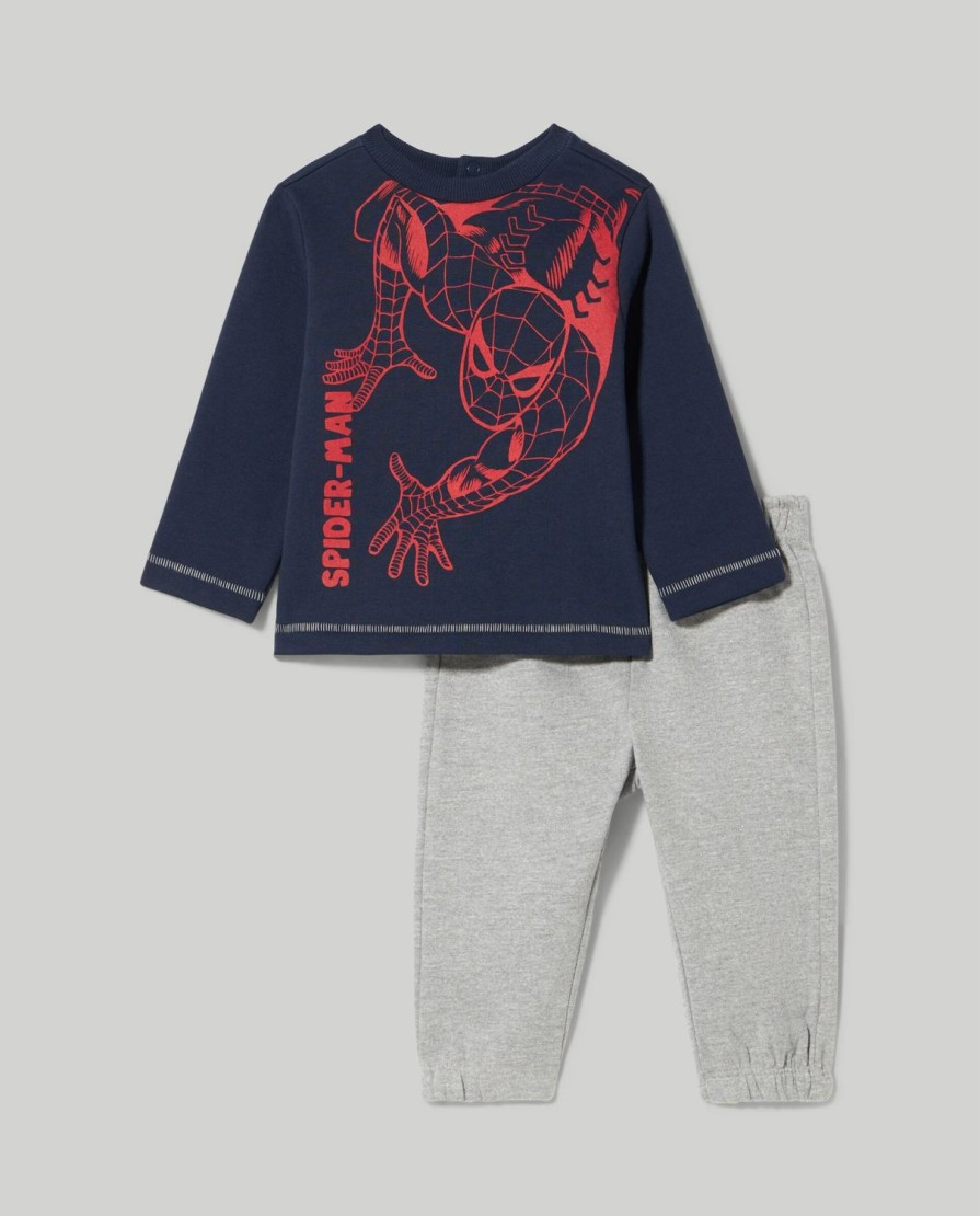 Neonato 9-36 Mesi Blukids Completini | Jogging Set Spider-Man In Felpa Neonato