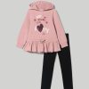 Bambini Blukids Set Bambina | Jogging Set In Felpa Garzata Bambina