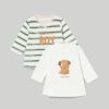 Neonato 9-36 Mesi Blukids Magliette | Pack 2 T-Shirt In Ciniglia Neonato