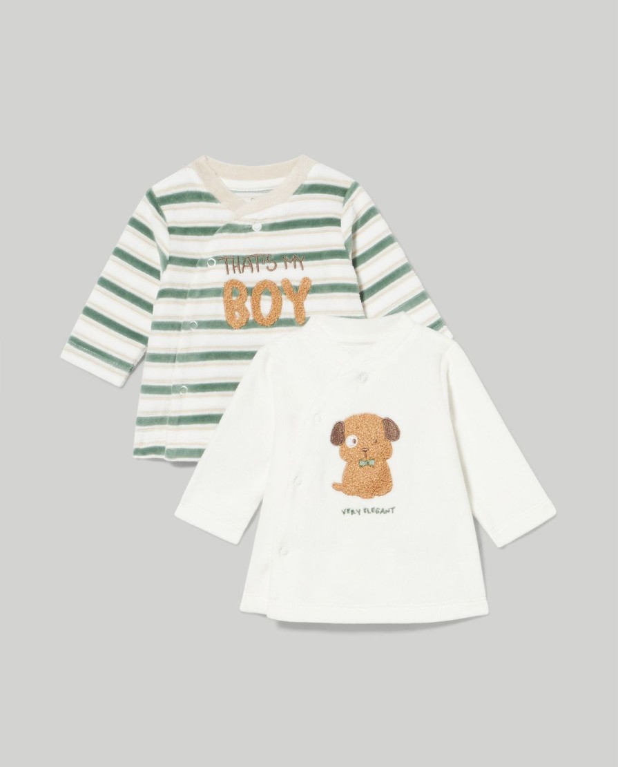 Neonato 9-36 Mesi Blukids Magliette | Pack 2 T-Shirt In Ciniglia Neonato