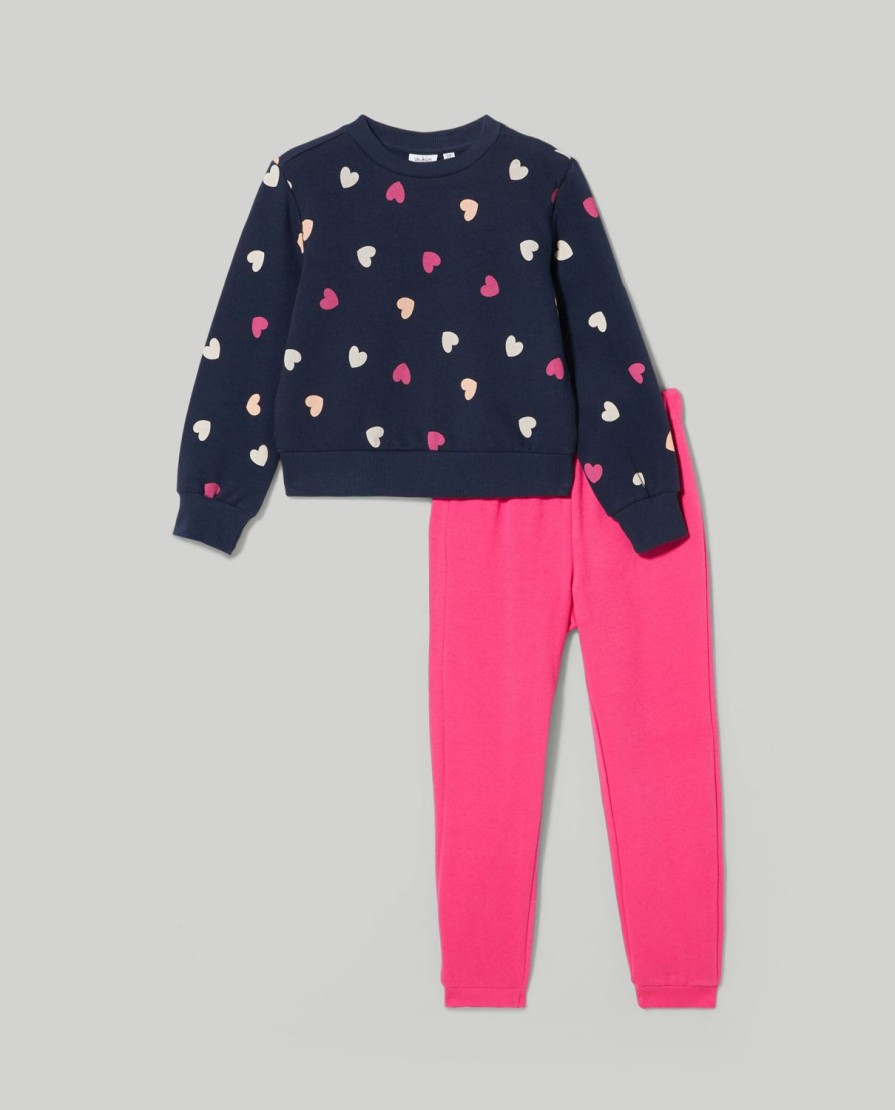 Bambini Blukids Set Bambina | Jogging Set In Puro Cotone Bambina