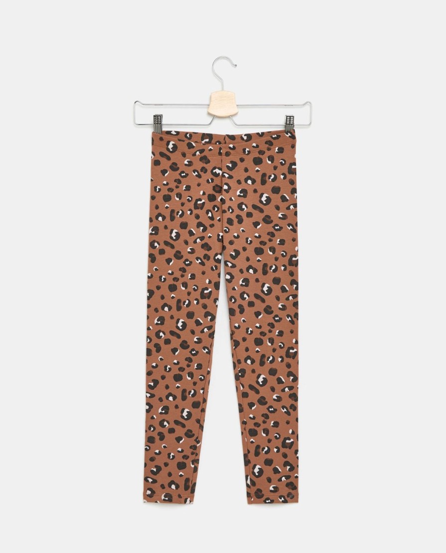 Ragazzi Blukids Jeans E Pantaloni | Leggings Stampati In Felpa Di Cotone Elasticizzato Ragazza