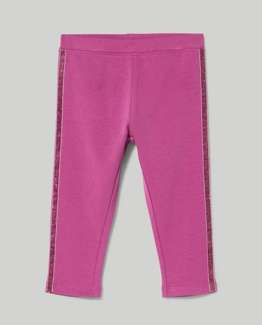 Neonata 9-36 Mesi Blukids Pantaloni E Jeans | Leggings In Cotone Elasticizzato Con Glitter Neonata