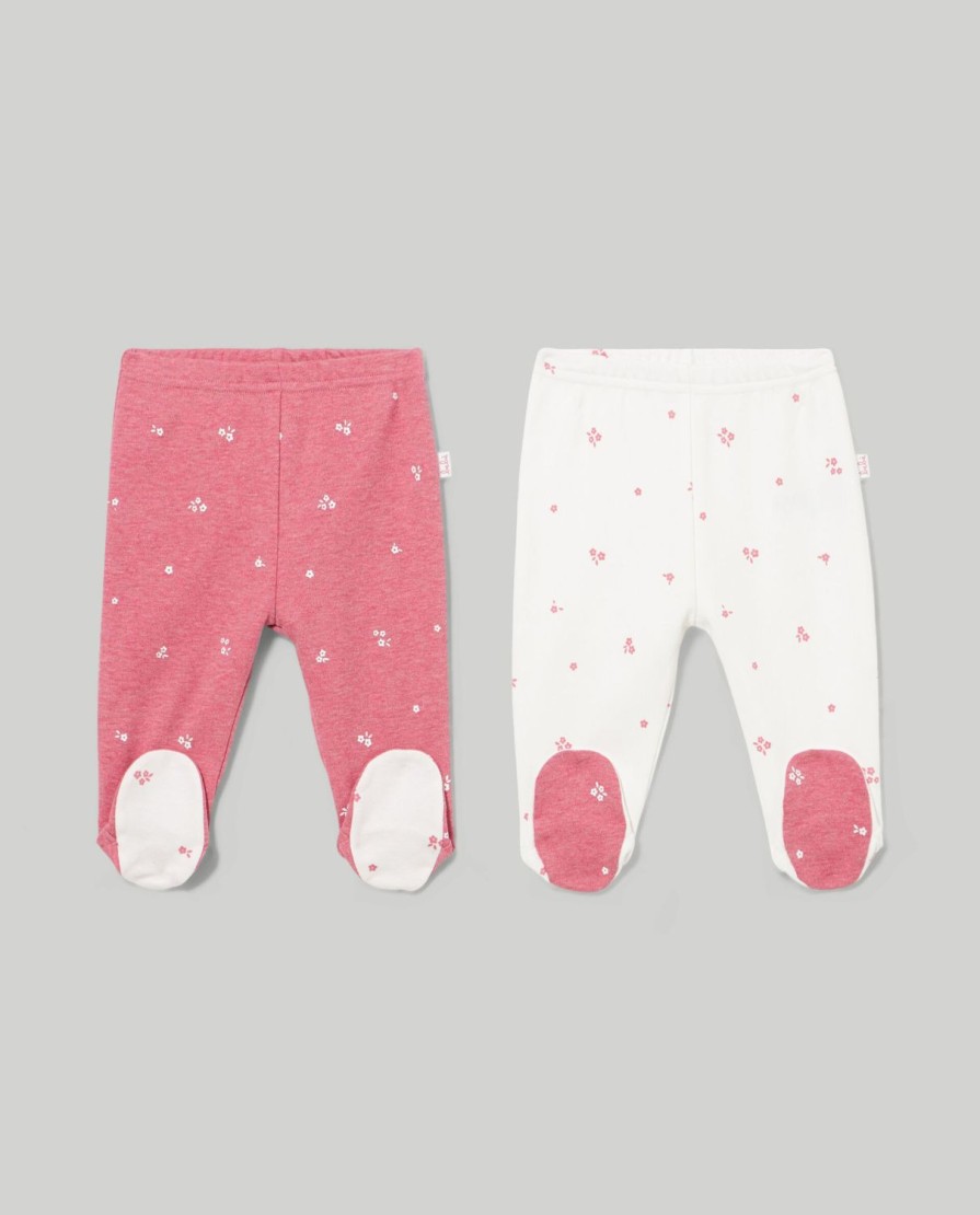 Neonato 9-36 Mesi Blukids Pantaloni E Jeans | Pack 2 Ghette In Puro Cotone