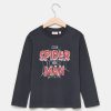 Bambini Blukids Magliette | T-Shirt Spider-Man A Manica Lunga In Puro Cotone