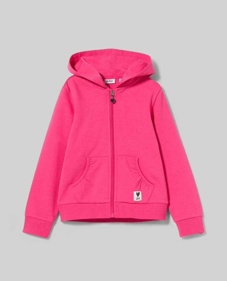 Bambini Blukids Felpe | Felpa Full Zip Con Cappuccio Bambina