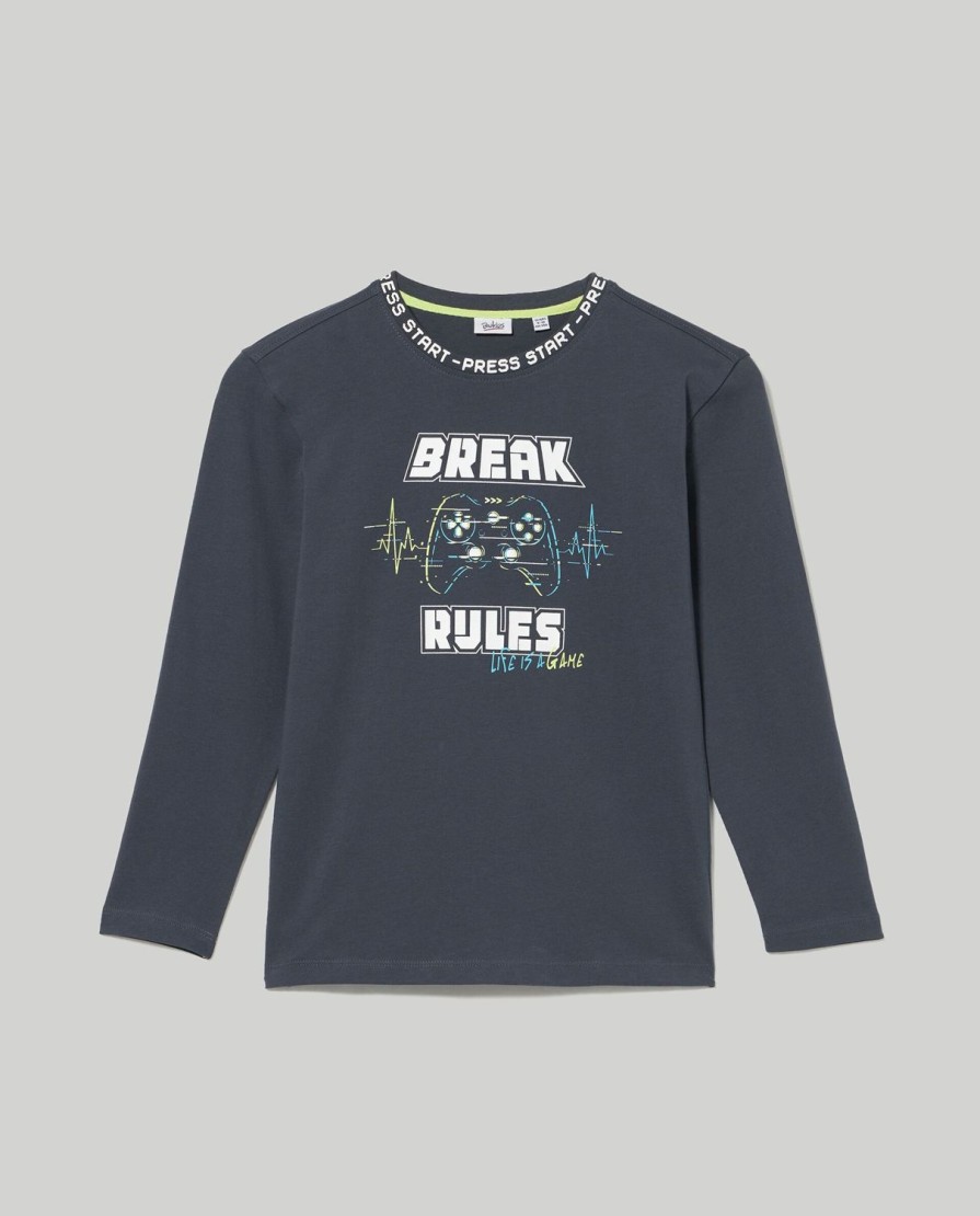 Ragazzi Blukids Magliette | T-Shirt In Puro Cotone Con Stampe Ragazzo