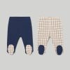 Neonato 9-36 Mesi Blukids Pantaloni E Jeans | Pack 2 Ghette In Puro Cotone