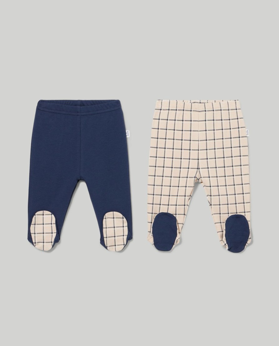 Neonato 9-36 Mesi Blukids Pantaloni E Jeans | Pack 2 Ghette In Puro Cotone