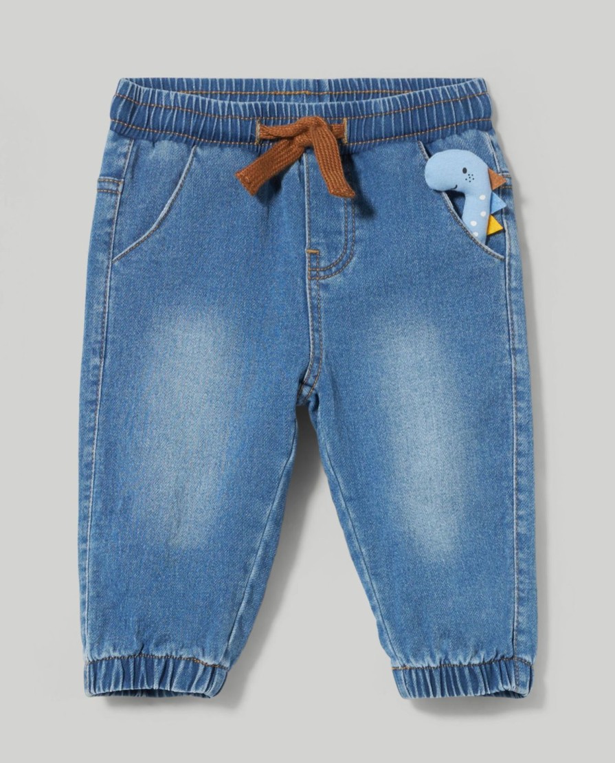 Neonato 9-36 Mesi Blukids Pantaloni E Jeans | Pantaloni In Denim Di Felpa Neonato