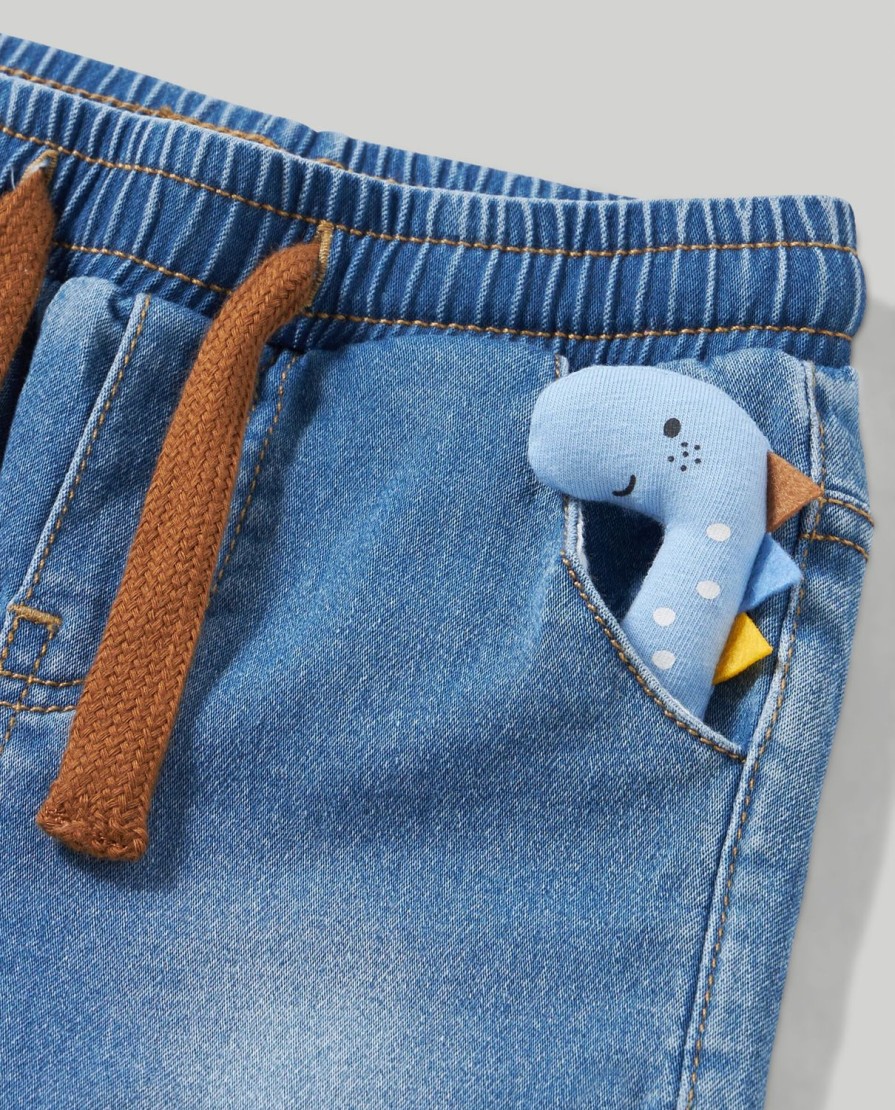 Neonato 9-36 Mesi Blukids Pantaloni E Jeans | Pantaloni In Denim Di Felpa Neonato