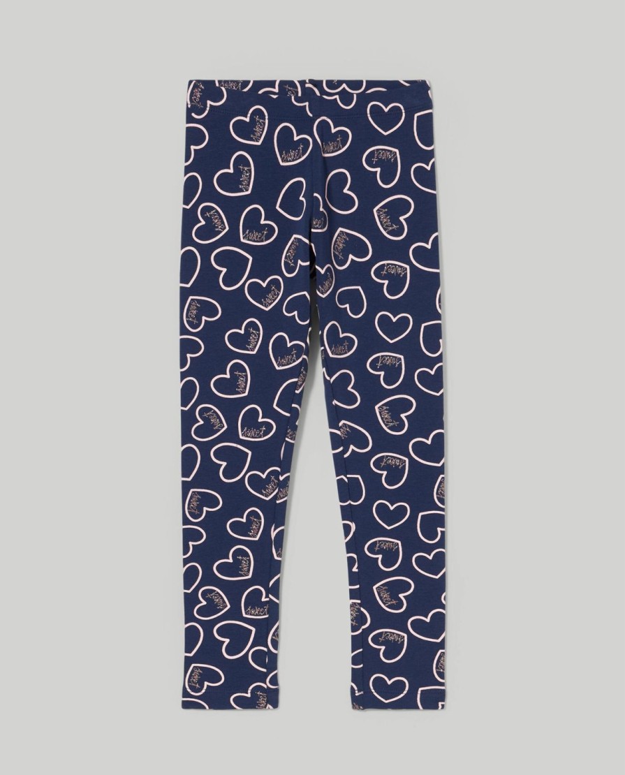 Bambini Blukids Leggings | Leggings In Felpa Elasticizzata Con Stampa Bambina