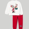 Neonato 9-36 Mesi Blukids Completini | Jogging Set Con Stampa Natale Neonato