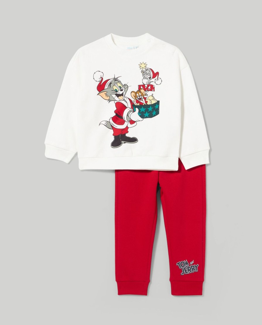 Neonato 9-36 Mesi Blukids Completini | Jogging Set Con Stampa Natale Neonato