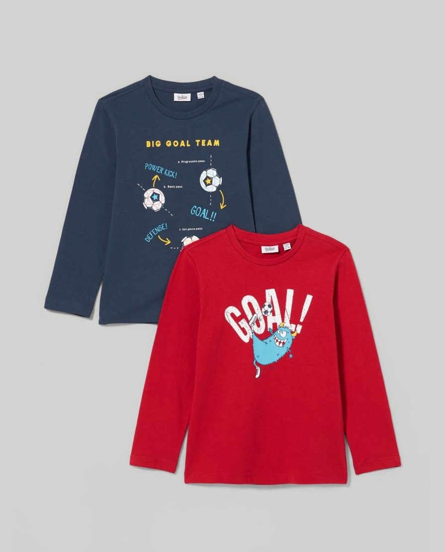 Bambini Blukids Magliette | Pack 2 T-Shirt In Puro Cotone Bambino