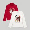 Bambini Blukids Magliette | Pack 2 T-Shirt E Dolcevita In Interlock Di Puro Cotone Bambina