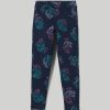 Bambini Blukids Jeans E Pantaloni | Treggings In Felpa Di Cotone Elasticizzato Con Stampa Bambina