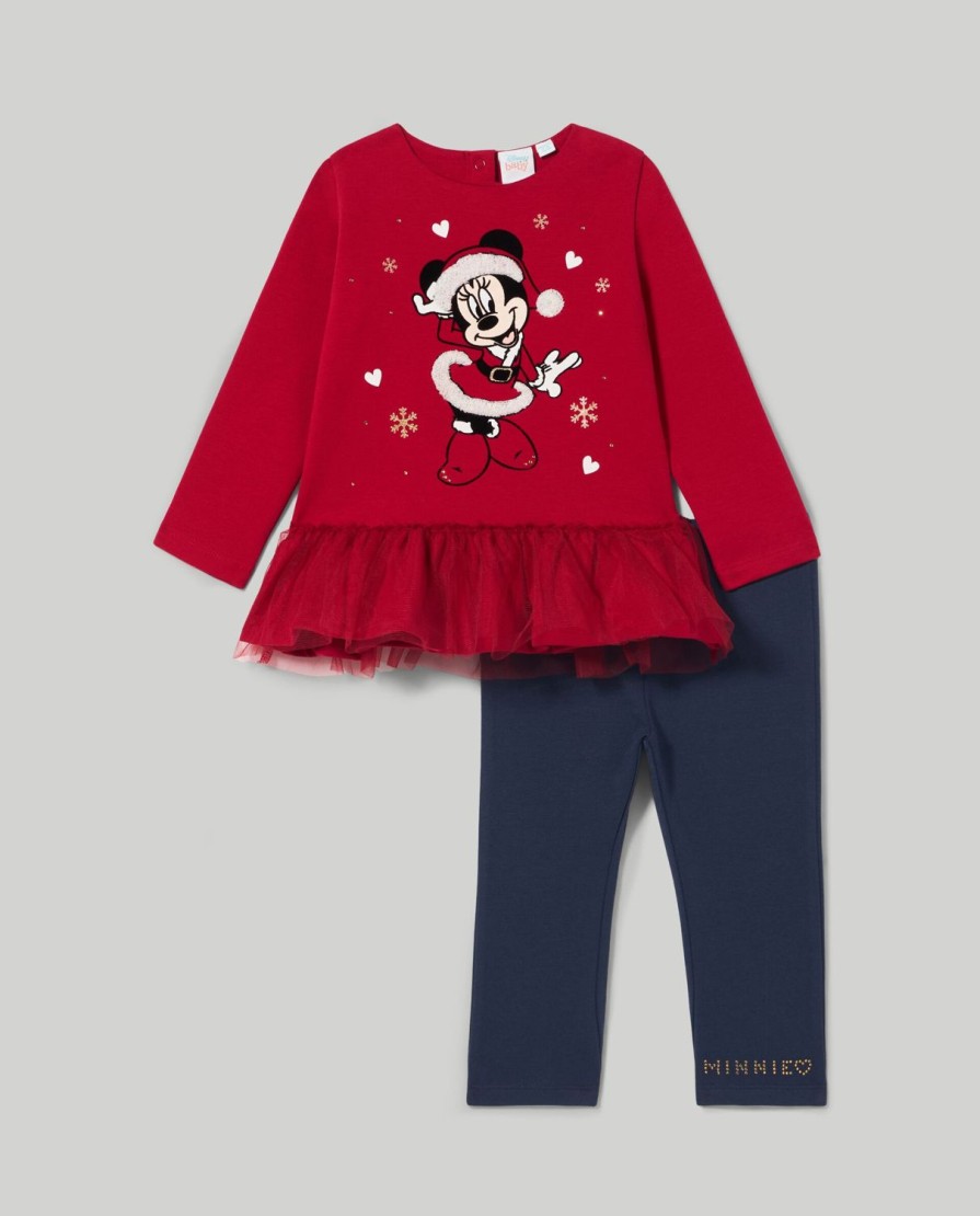 Neonata 9-36 Mesi Blukids Completini | Jogging Set Minnie Con Inserto In Teddy Neonata