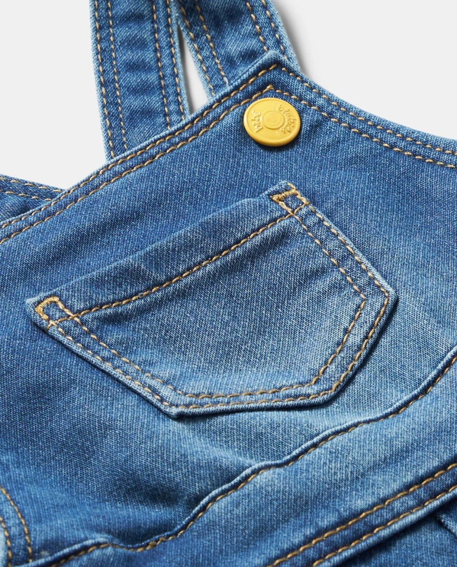 Neonato 9-36 Mesi Blukids Pantaloni E Jeans | Salopette In Denim Di Felpa Neonato