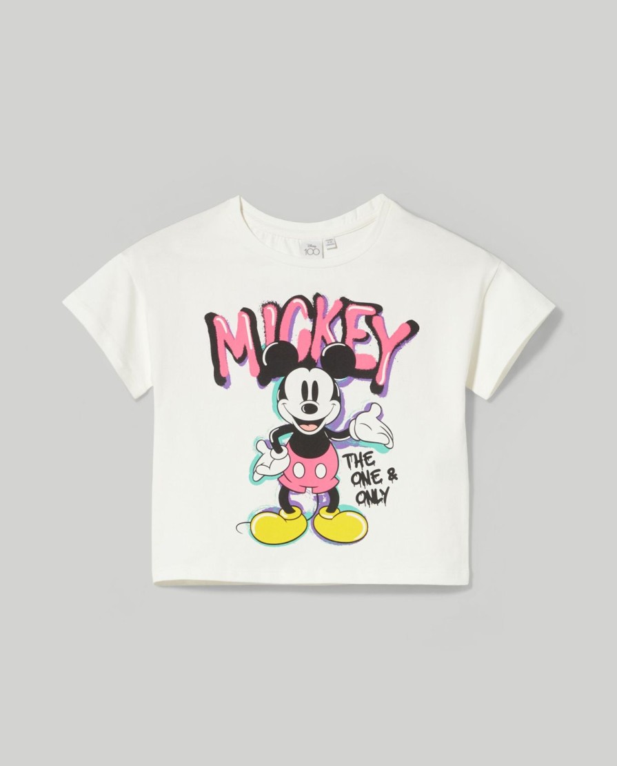 Ragazzi Blukids Disney | T-Shirt Cropped Fit In Cotone Elasticizzato Ragazza