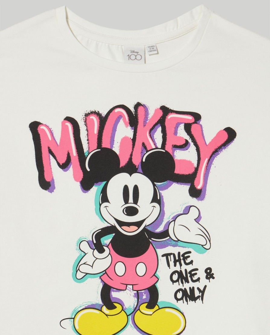 Ragazzi Blukids Disney | T-Shirt Cropped Fit In Cotone Elasticizzato Ragazza