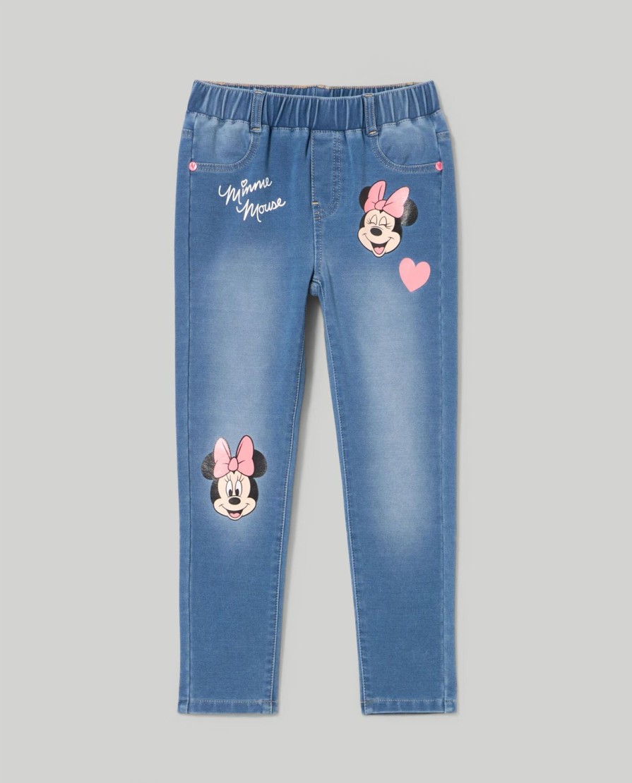 Bambini Blukids Jeans E Pantaloni | Denim In Felpa Con Stampa Disney Bambina